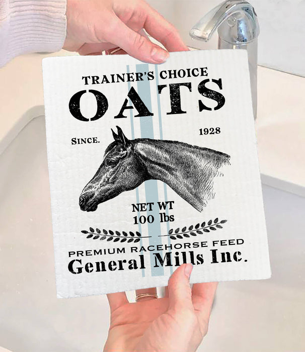 Trainers Choose Oats Horse SWEDISH DISH CLOTH