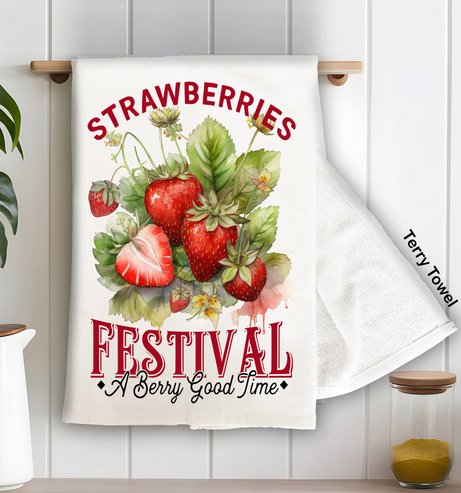 Strawberry Festival  Kitchen Terry Towel