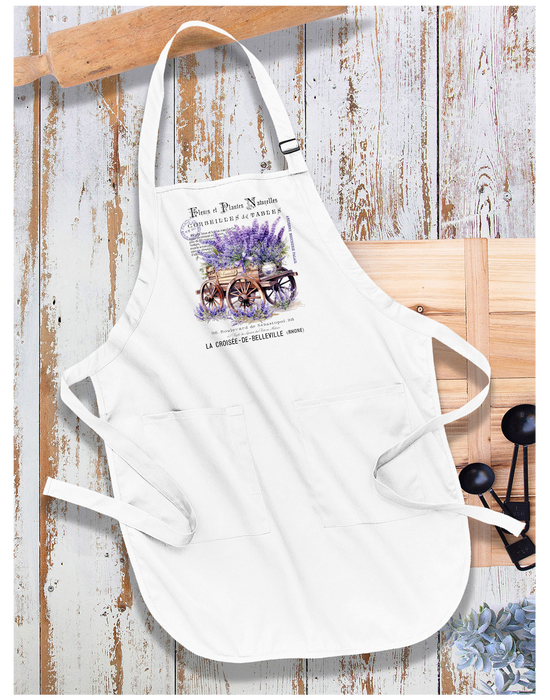 Vintage French Lavender Wagon Apron