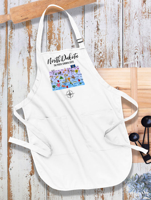 North Dakota State Map Apron