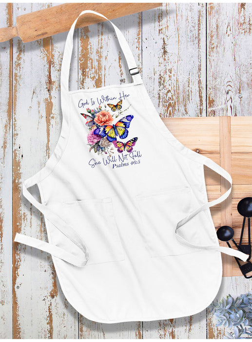 She Will Not Fall Butterfly Spiritual Apron