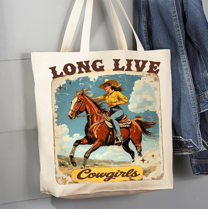 Vintage Cowgirls Long Live Cowgirls Canvas Tote Bag