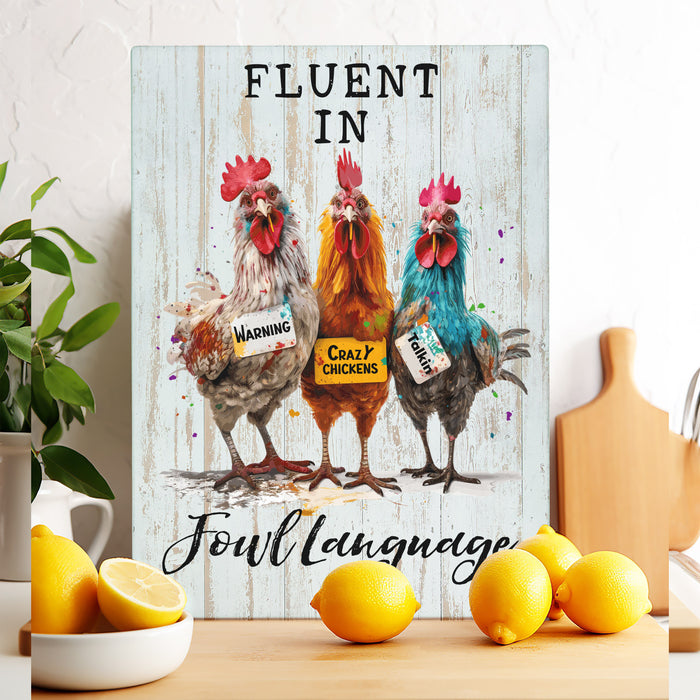 Cutting Board Trivet Fluent in Fowl Language