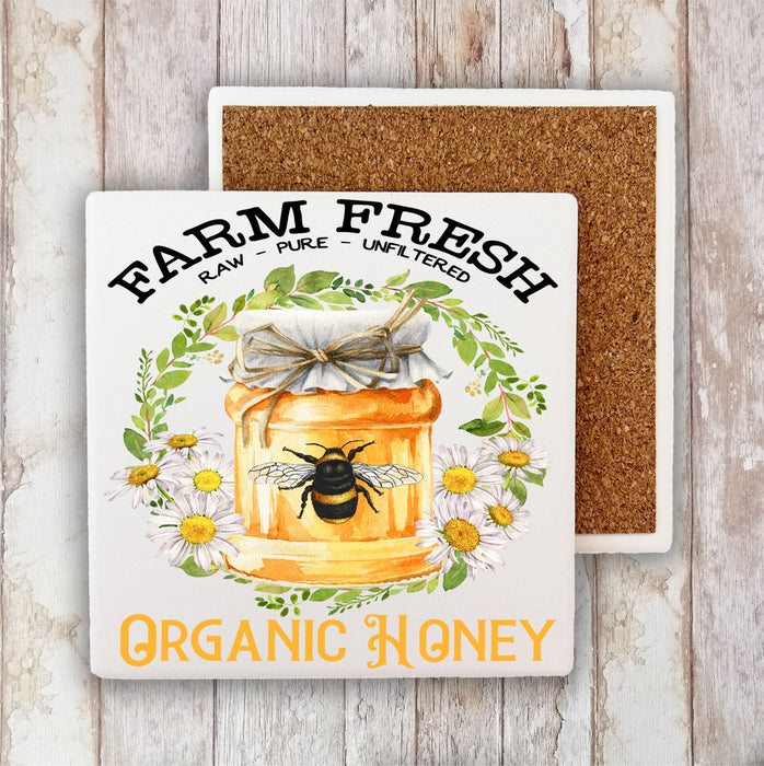 Farm Fresh Honey Bees Stone Coaster