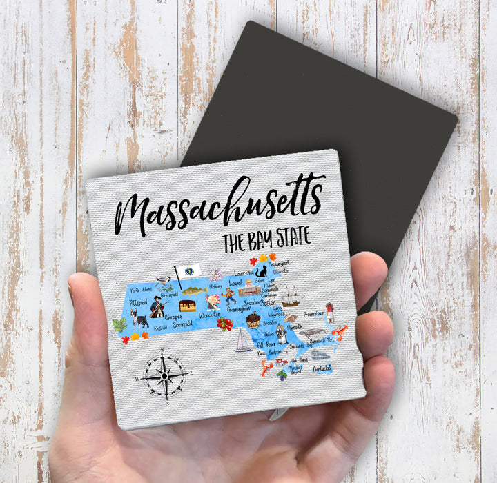 Massachusetts State Map Magnet Fridge