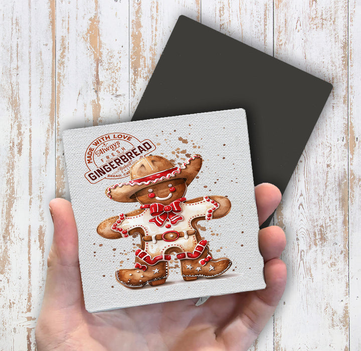 Christmas Cowboy Gingerbread Magnet Fridge