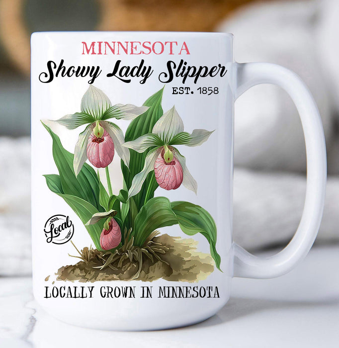Minnesota State flower Showy Lady Slipper Coffee Mug