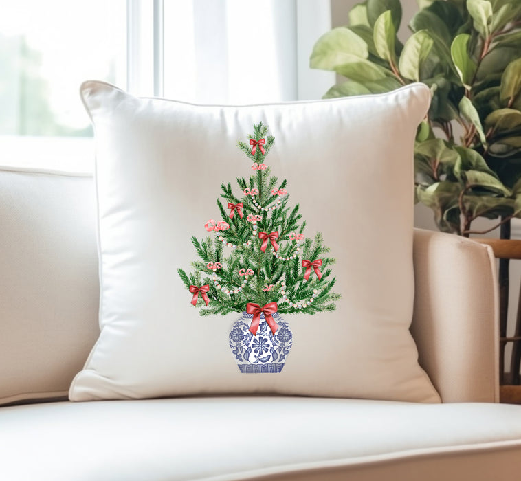 Chinoiserie Christmas Tree Pillow Cover (ONLY)