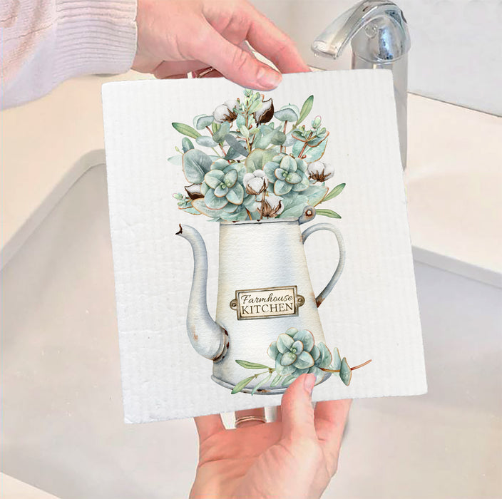 Country Farm Eucalyptis Tea Pot SWEDISH DISH CLOTHS