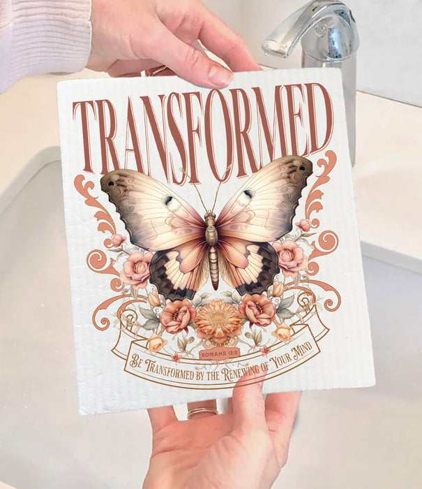 Transform Renewing your Mind Spiritual Swedish Dishcloth