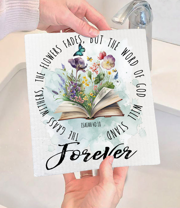 Spiritual Isaiah 40:8 Swedish Dishcloth
