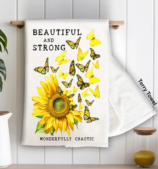 Sunflower Wonderfully Chaotic Terry Cloth Towel