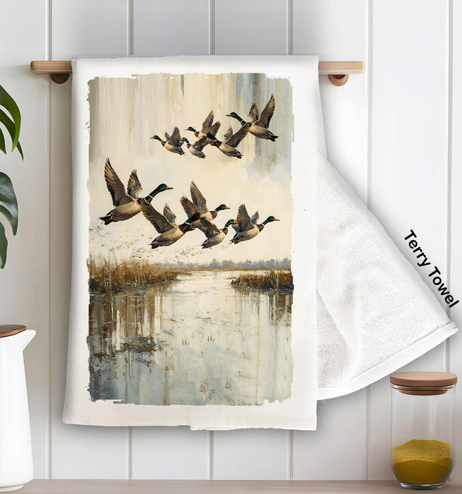 Vintage Ducks Kitchen Terry Towel