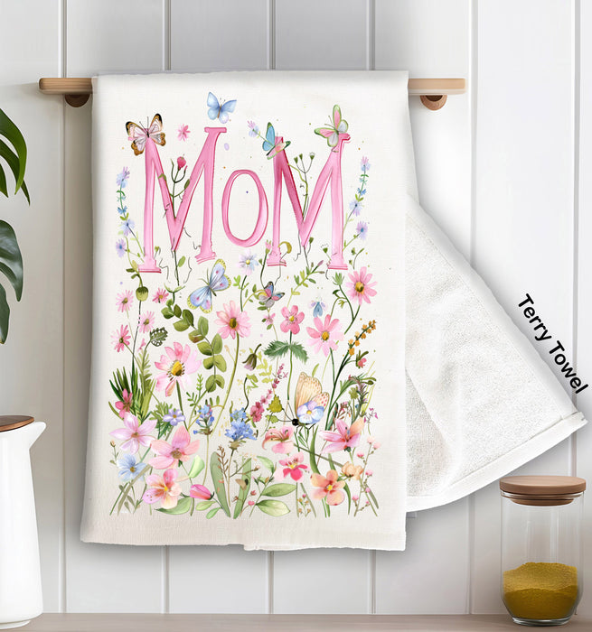 Mother's Day Wild Flowers Mom Kitchen Terry Towel