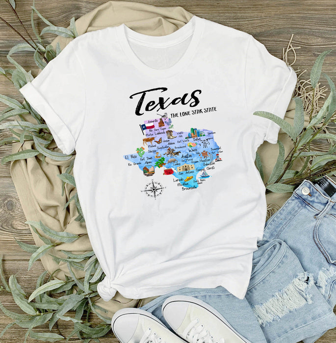 Texas State Map T-Shirt