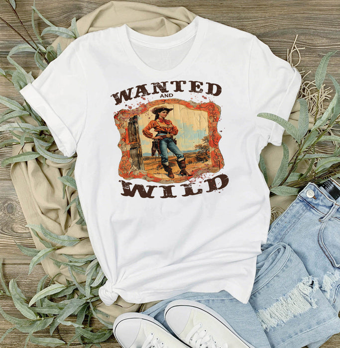 Vintage Cowgirls Wanted and Wild T-Shirt