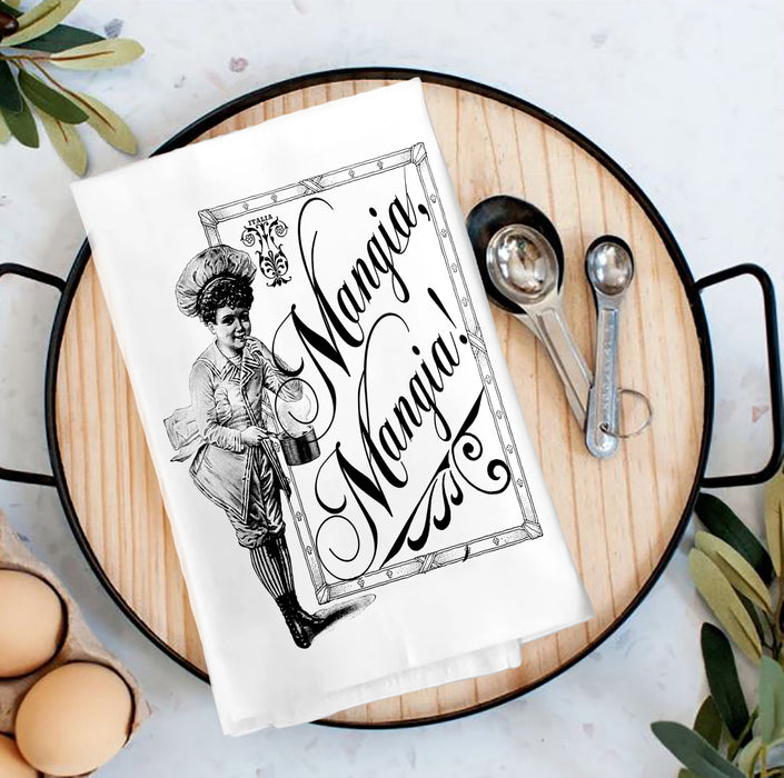 Victorian Mangia Mangia! Kitchen Italian Tea Towel