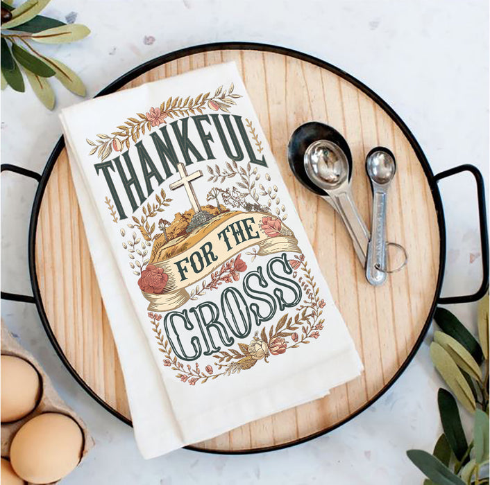 Thankful for the Cross Spiritual Tea Towel