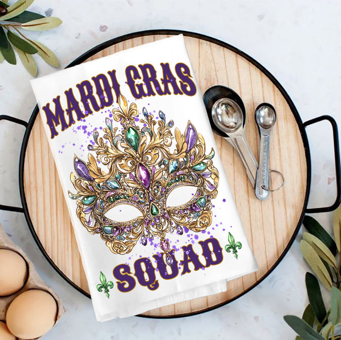 Mardi Gras Mask Tea Towel