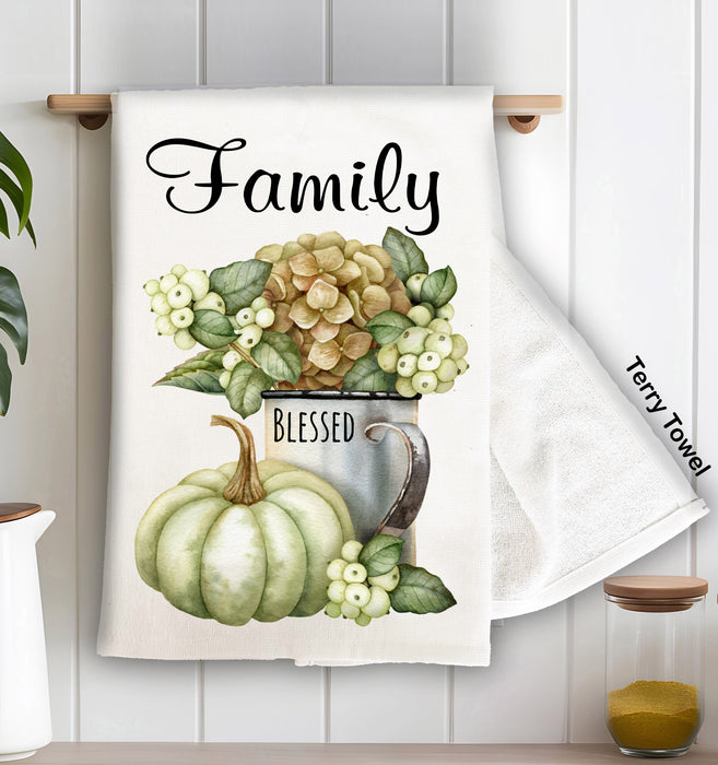 Fall Autumn Family Pumpkin Cotton Terry Towels
