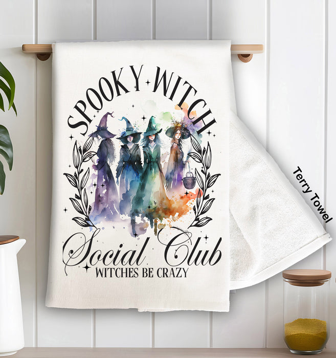 Halloween Spooky Witch Club Terry Towel