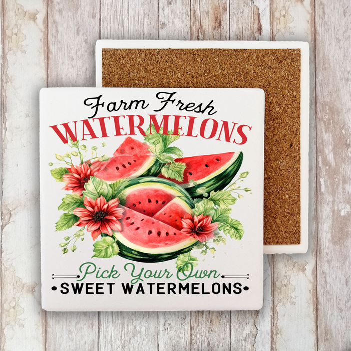 Farm Fresh Watermelon Stone Coaster