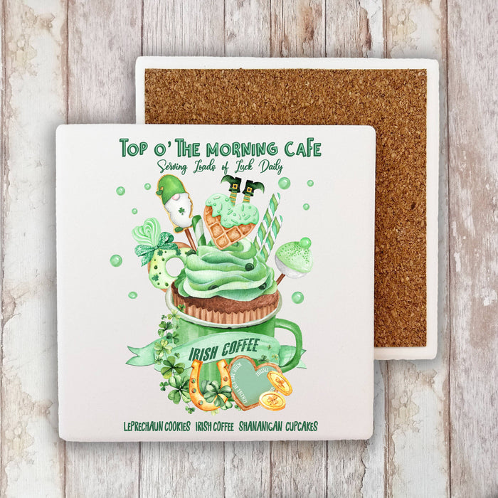 St Patricks Day Irish Coffee Cotton Stone Coaster