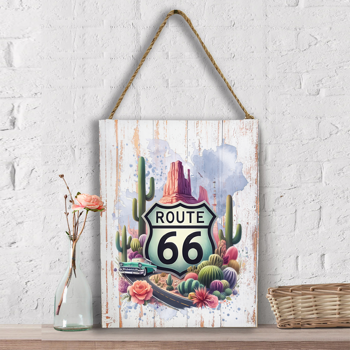 Route 66 Desert Cactus Wall Decor