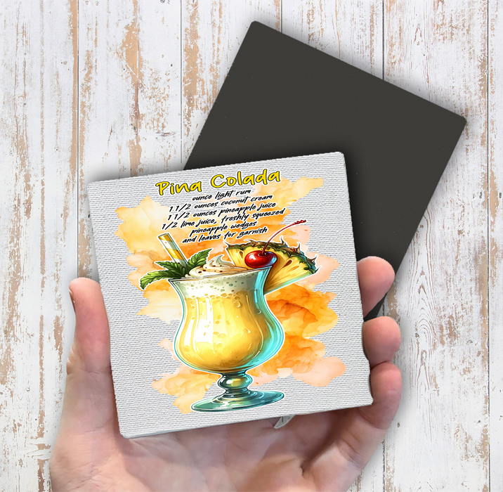 Summer Cocktail Pina Colada Magnet Fridge