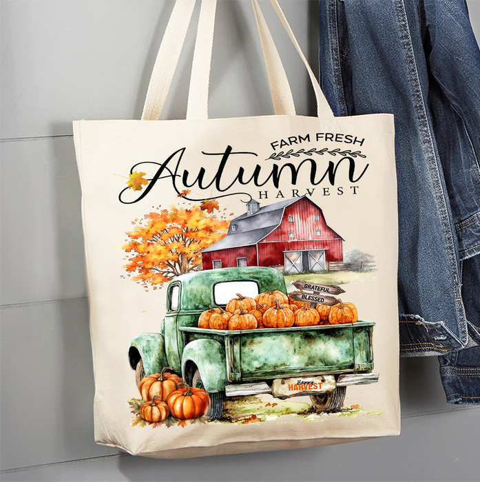 Fall farm Fresh Autumn Canvas Tote Bag