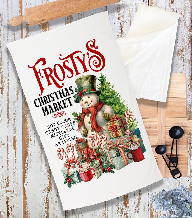 Frosty's Christmas Market Snowman Terry Towel