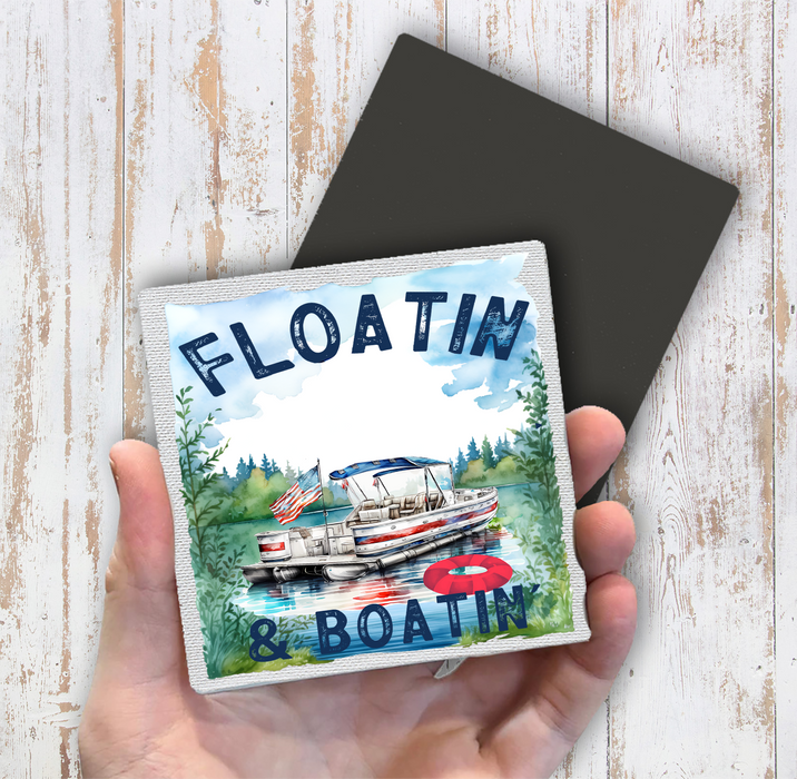 Floating and Boating on the Lake Magnet Fridge
