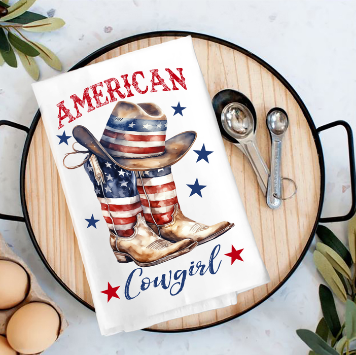 Western American Cowgirl Boots Tea Towel