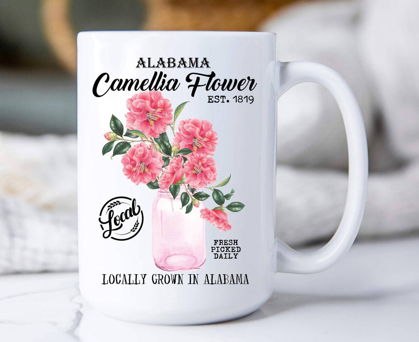 Alabama State Flower Camellia Souvenir Coffee Mug