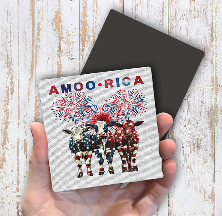 Patriotic Cow Amoo-rica Magnet Fridge