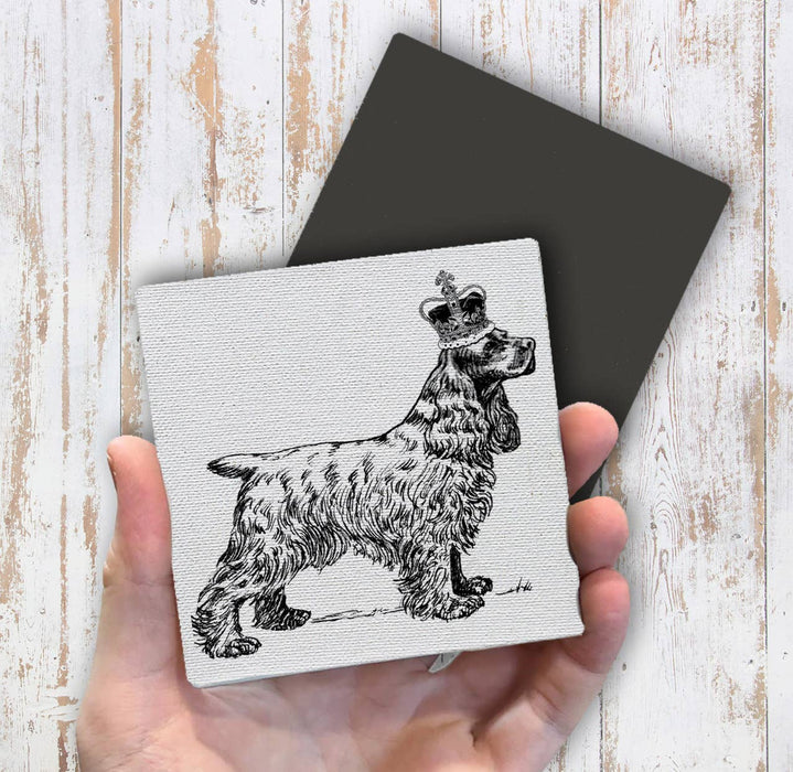 Cocker Spaniel Dog Crown, Magnet Fridge