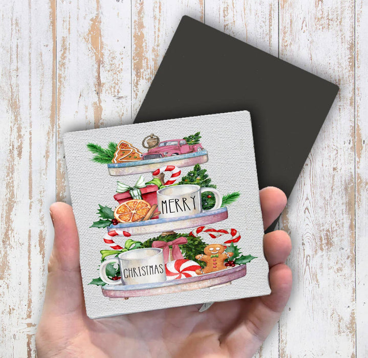 Merry Christmas Festive Tray Gingerbread, Magnet Fridge