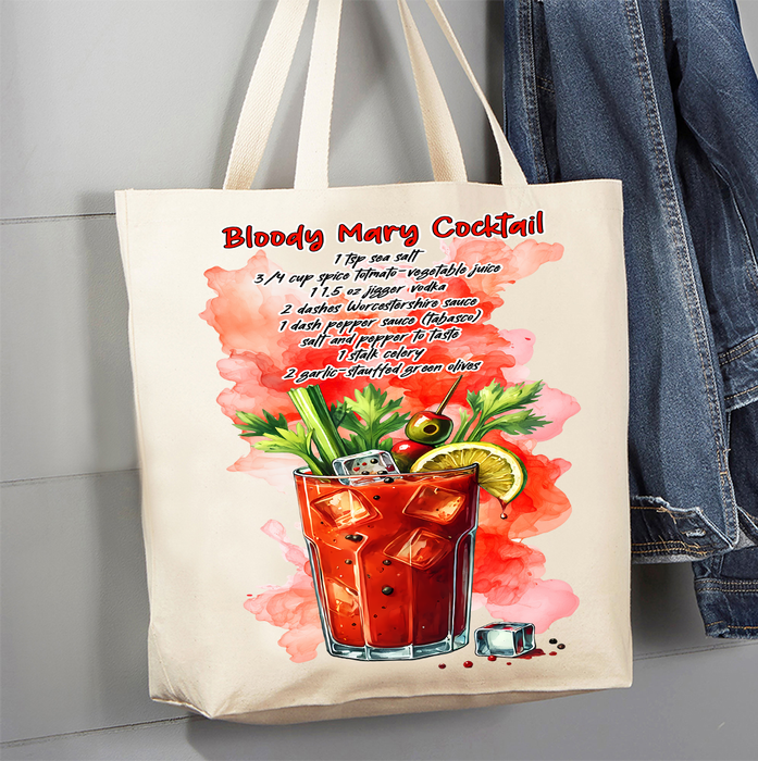 Summer Cocktail Bloody Mary Canvas Tote Bag