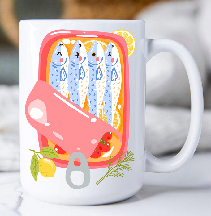 Cute Sardines Tinned Fish Coastal Coffee Mug