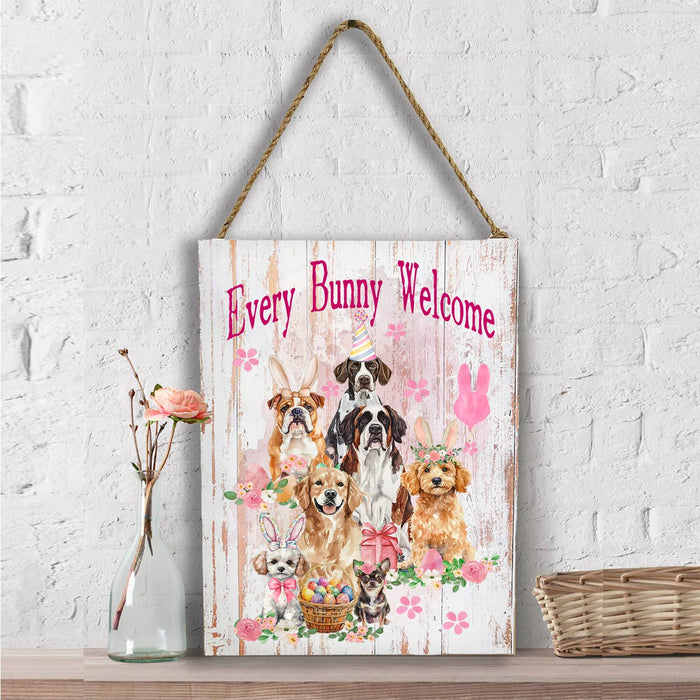 Easter Dogs Every Bunny Welcome Wall Decor