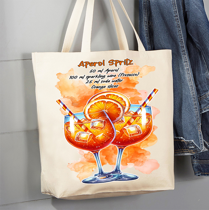 Summer Cocktail Aperol Spritz Canvas Tote Bag