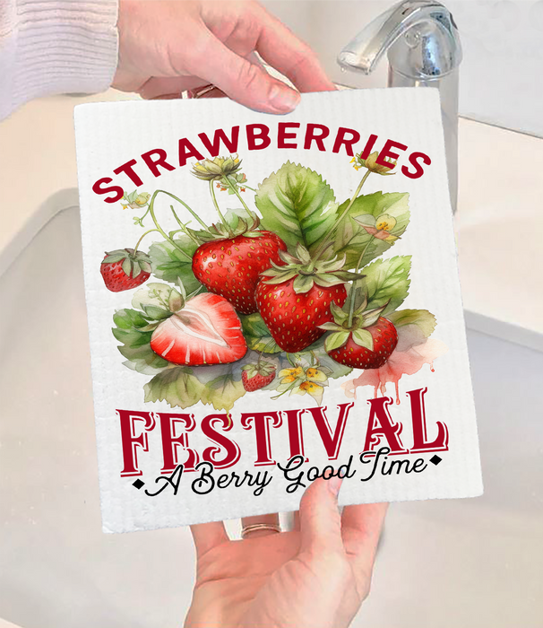 Strawberry Festival Swedish Dishcloth