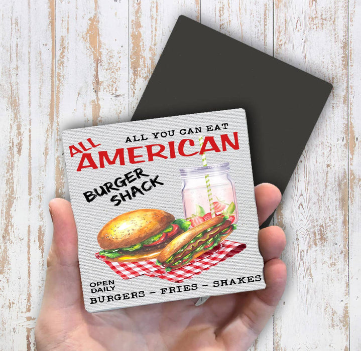 All American Burger Shack Patriotic Magnet Fridge