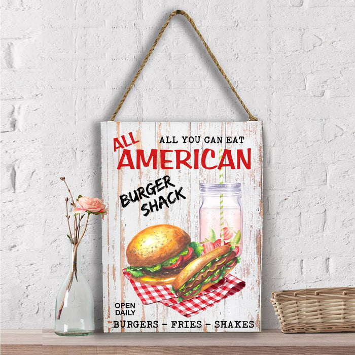 All American Burger Shack Patriotic Wall Decor