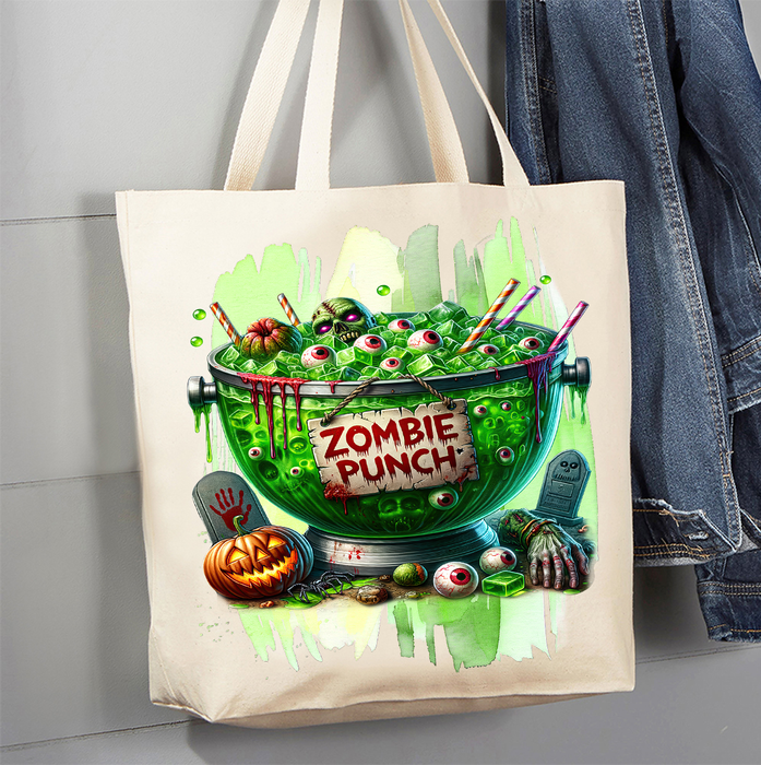 Halloween Zombie Punch Canvas Tote Bag