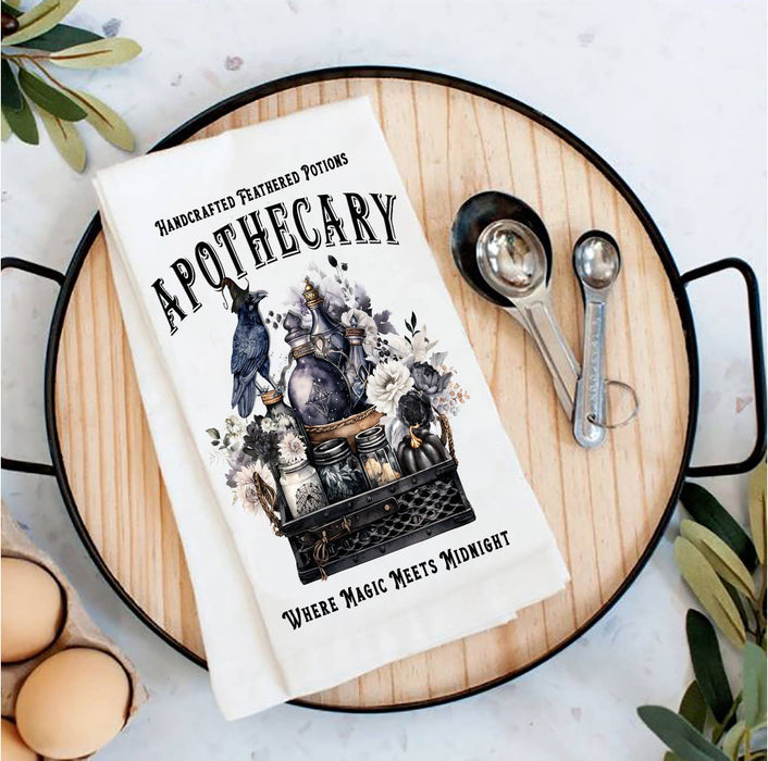 Halloween Apothecary Potions Tea Towel