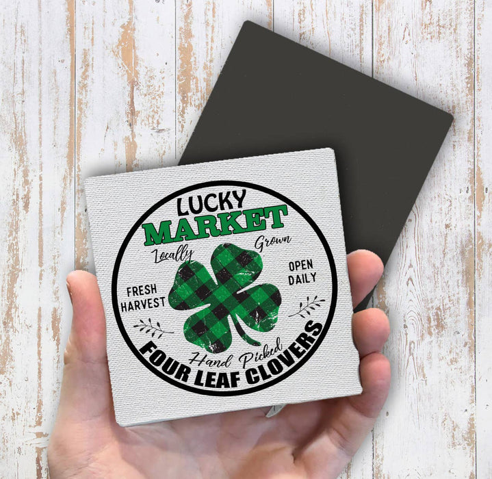 St Patricks Day Lucky Market Magnet Fridge