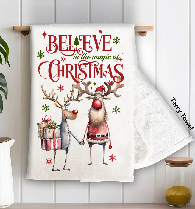 Believe in the magic of Christmas Kitchen Terry Towel
