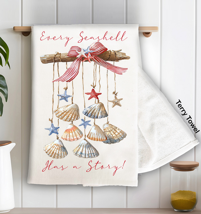 Every Seashell as a Story Beach  Kitchen Terry Towel