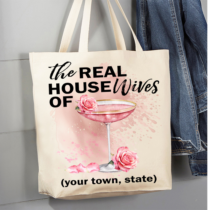 Martini The Real House Wifes of Canvas Tote Bag